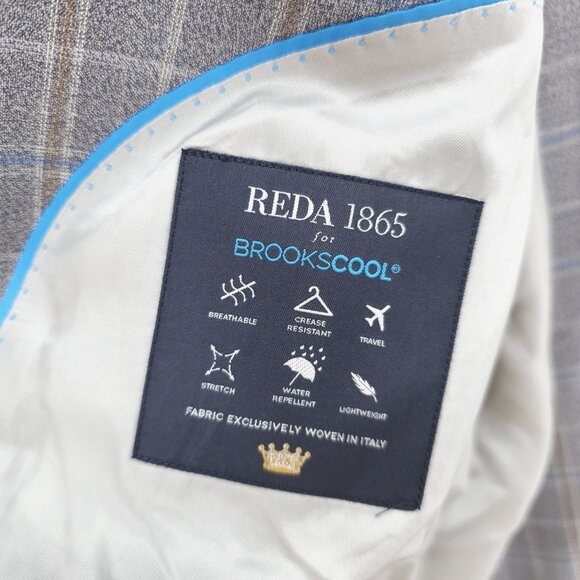 BROOKS BROTHERS Madison Fit Reda 1865 BrooksCool Blazer Jacket Plaid EUC 42R - Picture 7 of 10